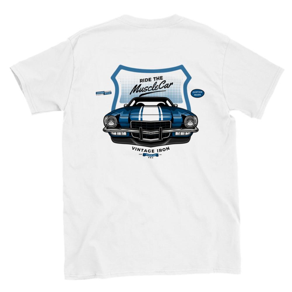 Ride the Muscle Car - Camaro - Back Print - Classic Unisex Crewneck T-shirt Unisex T-Shirt S