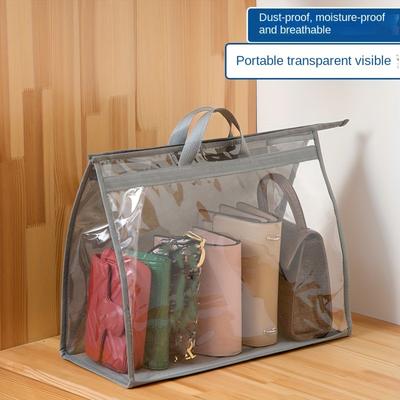 Dustproof Bag for Handbags, Transparent Hanging Storage Bag for Closets, Moisture-Proof Organizer for Leather Bags In The Bedroom.