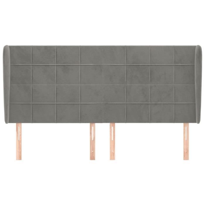 VidaXL Headboard with Ears Light Grey 183x23x118-128 Cm Velvet3118016