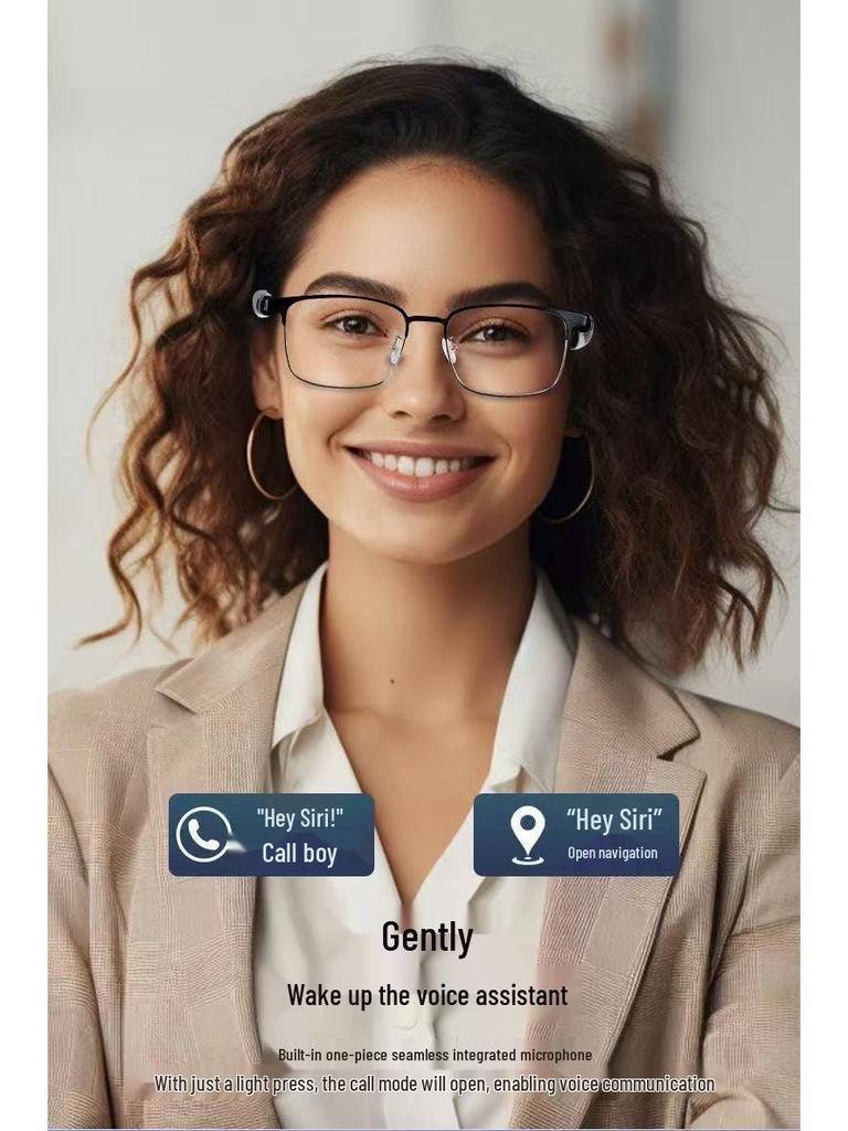 Slimme Fotochrome Bluetooth Zonnebril met Oordopjes - Blauwlichtfilter, Halve Frame voor Rijden & Fietsen