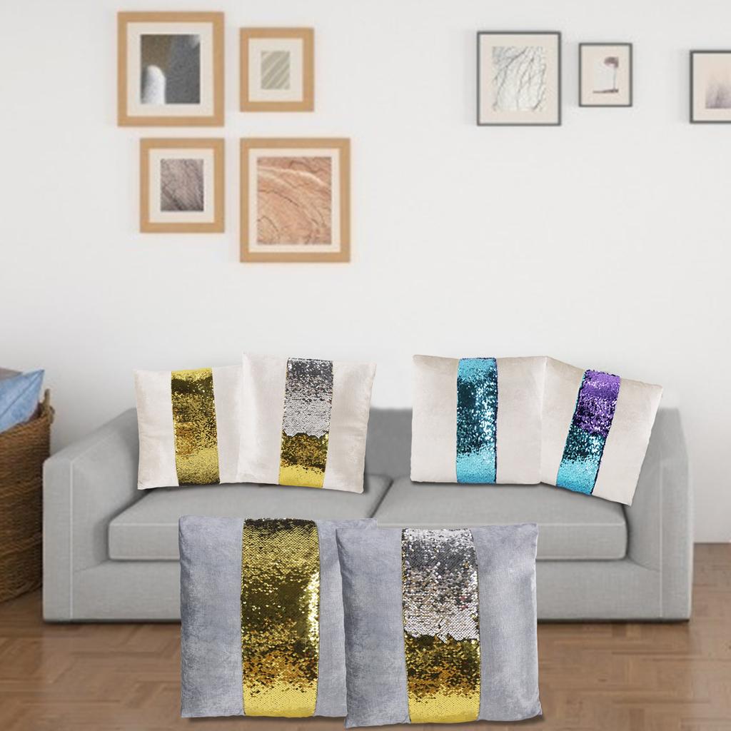 Sequins Throw Pillow Case Middle Tone Glitter Cushion Cover 45*45cm Square Polyester Covers for Home