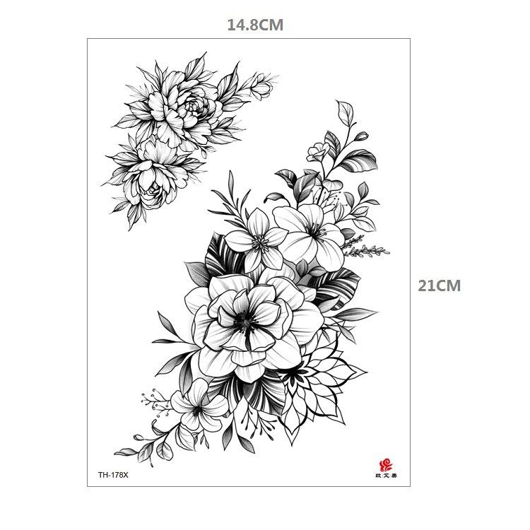 Tiger Tattoo Sticker Half Arm Lion Large Pattern Water Transfer Amazon Set