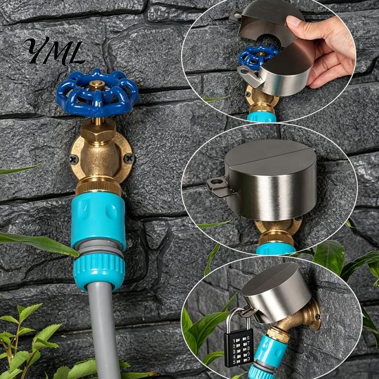 Commercial Spigot Lock Outdoor Faucet with Password Lock, Prevents Unauthorized Use, Heavy Metal Duty Water Anti-theft Garden Protective Cover
