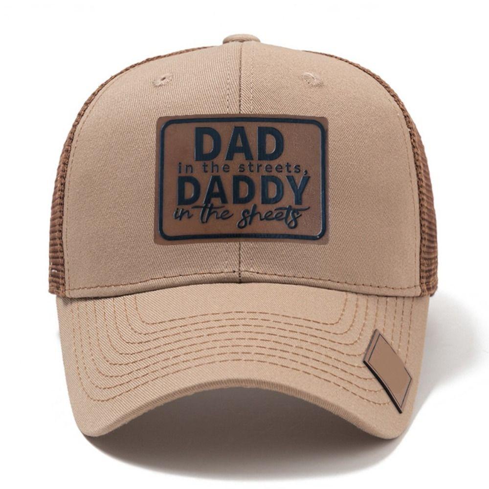 Lether Patch DADDY Trucker Hat Adjustable Net Baseball Cap Sun Hat DAD Snapback Cap  Men & Women