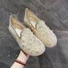 Summer New Trend Women's Single Shoes Pearl Mesh Flower Comfortable Soft Sole Women