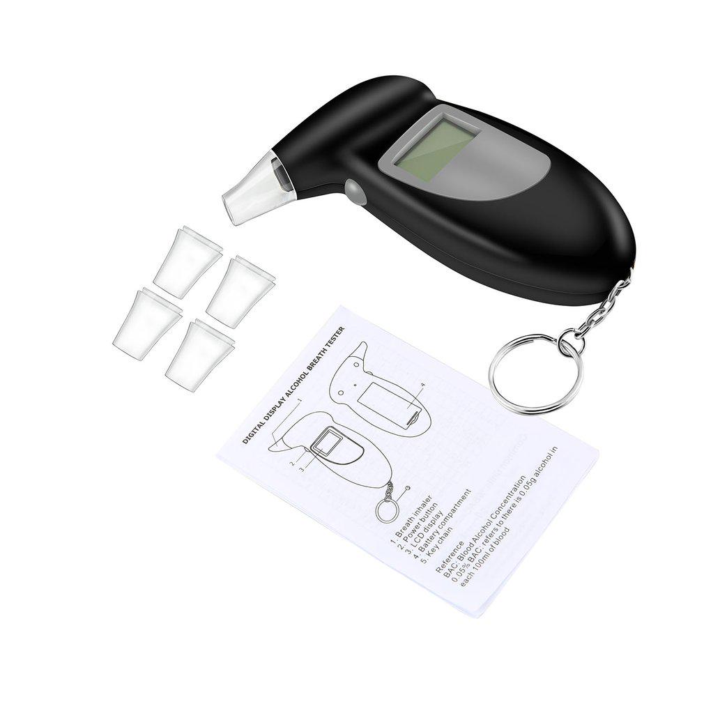 Pocket LCD Digital Alcohol Breath Analyzer Breathalyzer Tester Detector Black