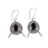 Black Onyx Gemstone 925 Sterling Silver Jewelry Handmade Women Earrings 1.86" EE-78-14