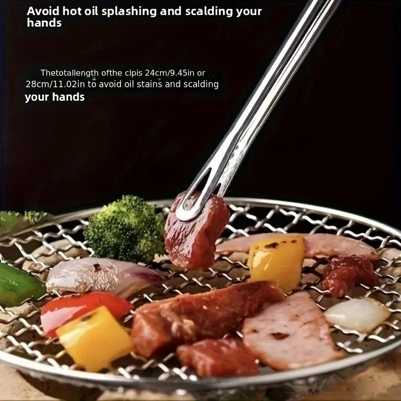 1pc/2pcs stainless steel multifunctional barbecue clips perfect for barbecue, baking and camping durable kitchen tools