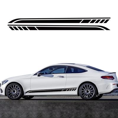 2PCS DIY Car Both Sides Body Stickers Stripes Waterproof Auto Door Decals Automobiles Products Car Wrap Vinyl Film Accessories