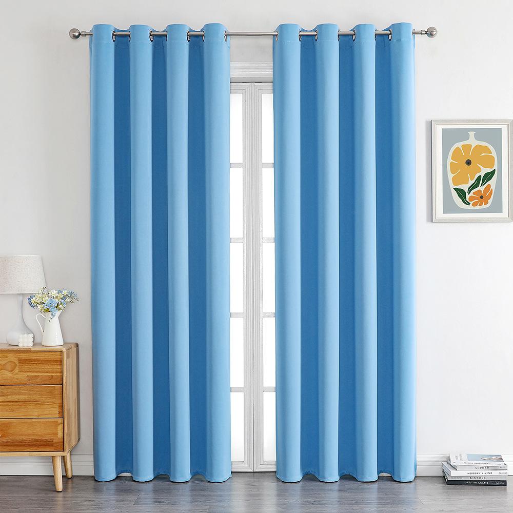 High-Precision Blackout Solid Color Curtain Cloth Window + Finished Fabric