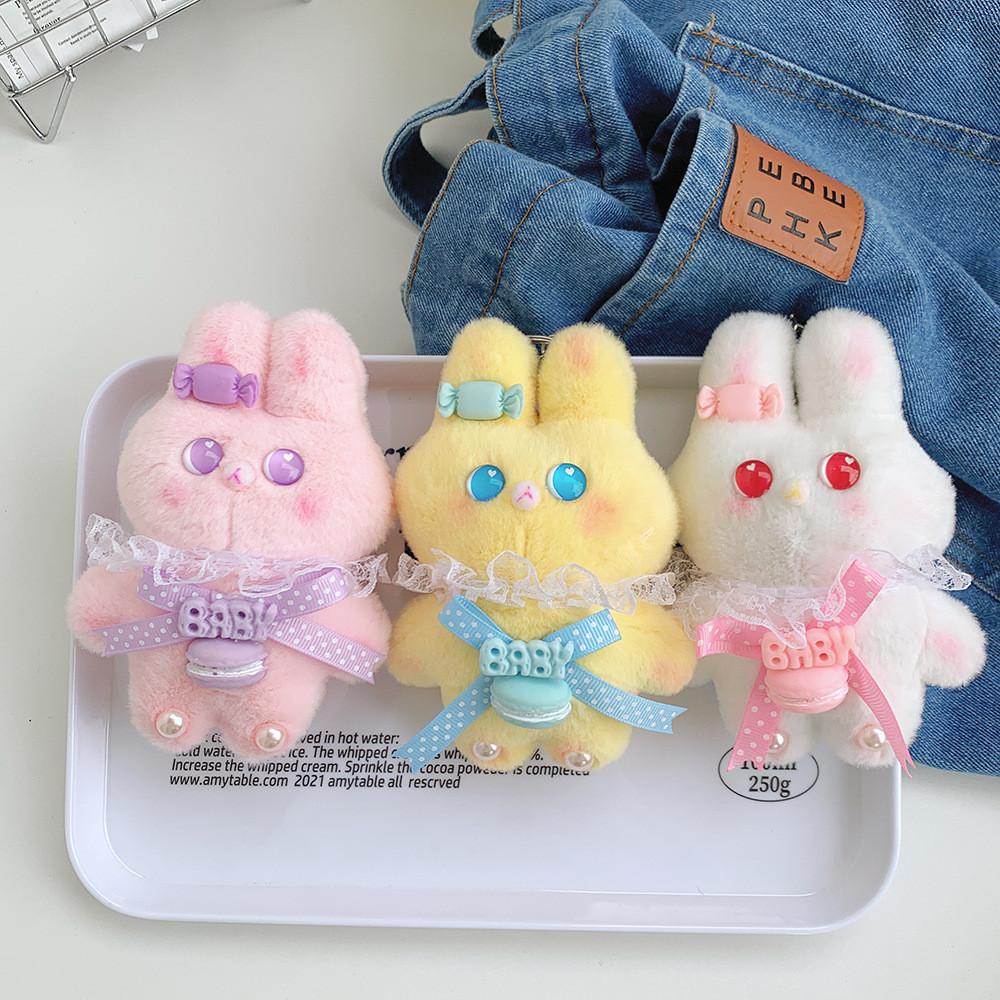 Cute Lace Rabbit Plush Toy Keychain Darling Keyring For Bags And Backpacks