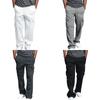 Cargo joggebukser for menn, åpen bunn, snøring, rett ben uformelle bukser, løs passform, baggy joggebukser med lommer