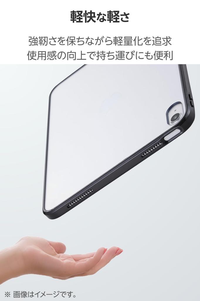 Elecom IPad A16 Case Cover 10th with Clear Polycarbonate Back and TPU (11th Generation, 11-inch, 2025) (10.9-inch, Generation, 2022) Sides,