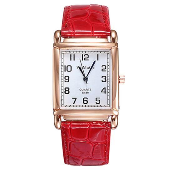 Wrist Watch Square Case Comfortable Alloy Unisex Casual Quartz Wristwatch for Daily Life