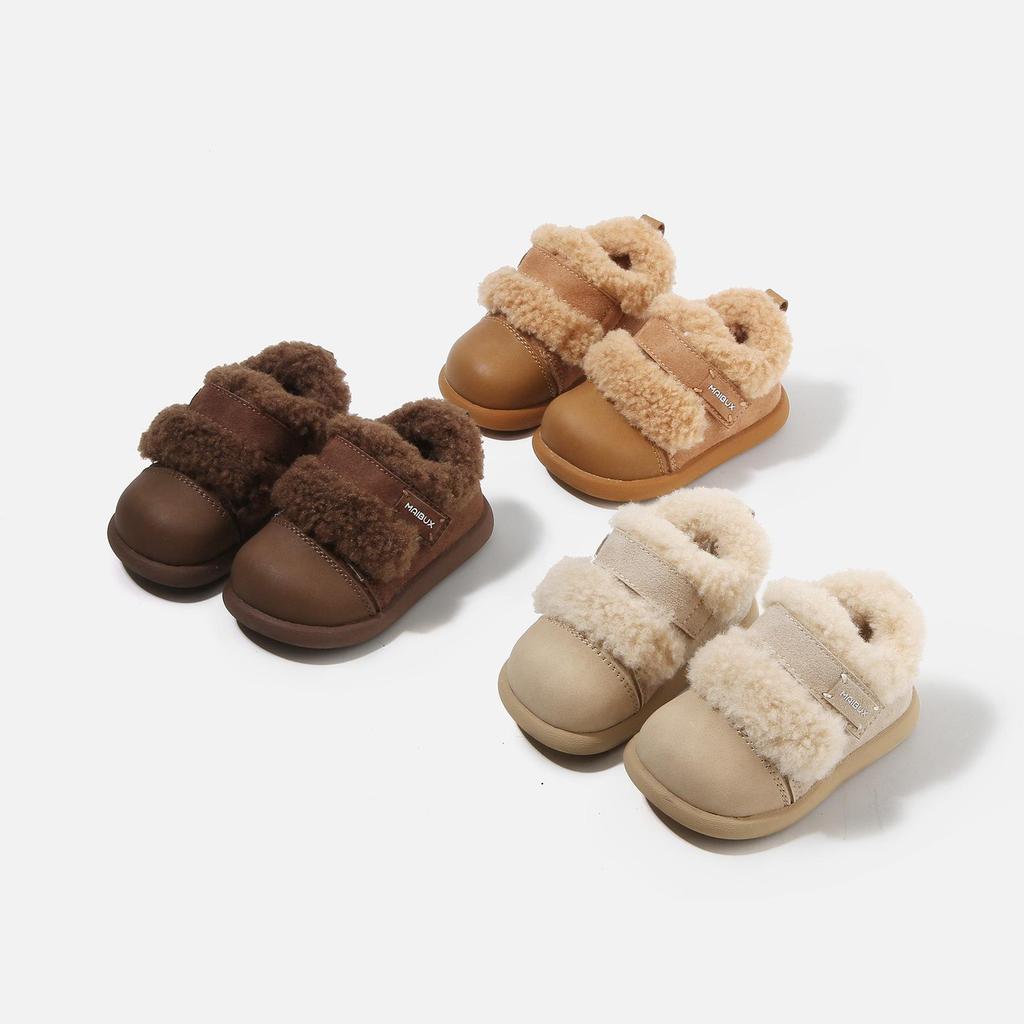 2025 Winter Toddler Boys' Non-slip Velvet-lined Casual Soft Sole Shoes