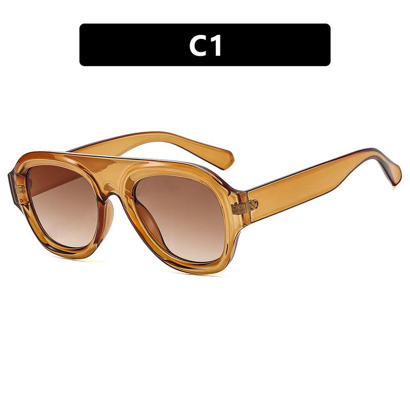 Single beam trend aviator sunglasses new personalized simple sunglasses personalized simple fashion sunglasses as shown in the picture
