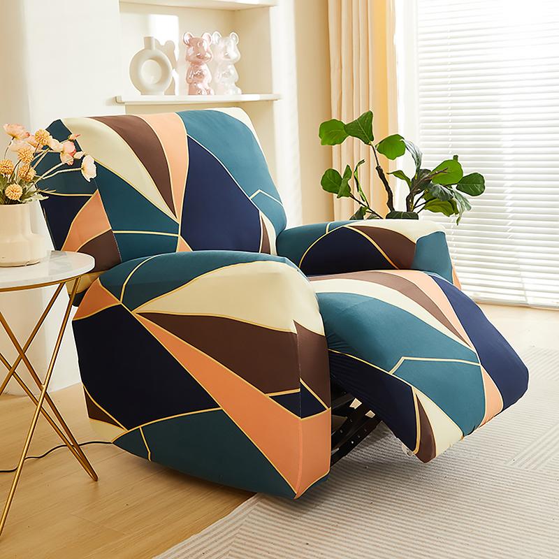 Recliner Chair Cover 4-Pieces, Stretch Sofa Slipcover 1 Seater Sofa Covers for Living Room Furniture Covers with Elastic Bottom