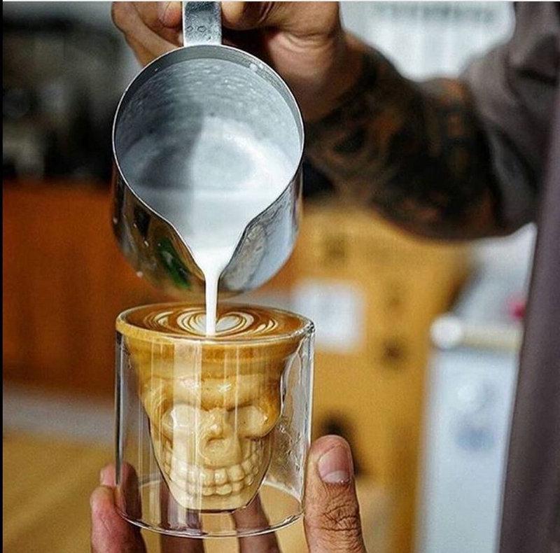 Skull Design Double-Walled Heat-Resistant Glass Coffee Cup Glass