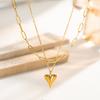 2pcs Set Fashion Retro Stainless Steel Double-layer Chain Heart Pendant Necklace for Women Waterproof Stackable Jewelry Gifts