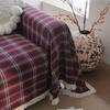 Green Plaid Tweed Fabric Sofa Throw Bedspread Window Seat Mat Table Cloth Washable Non-Slip Dust-Proof Frech Style Home Decor