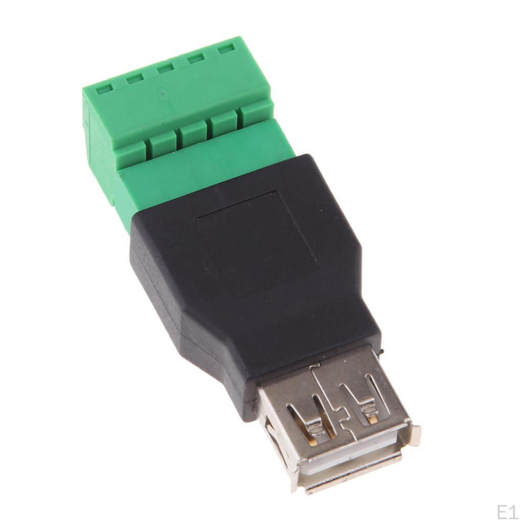 USB 2.0 Type A Socket To 5-pin Screw And Clamp