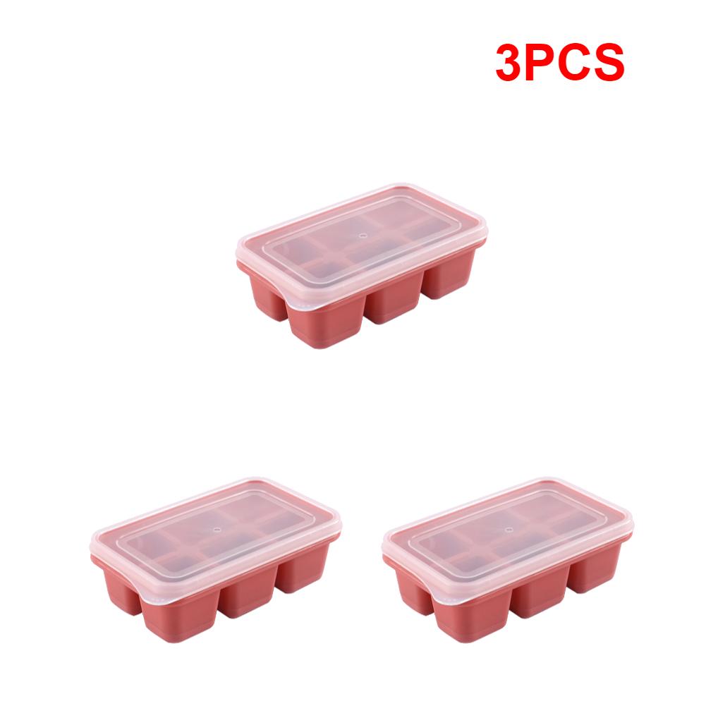 DIY Ice Cube Trays with Lids Silicone Ice Cube Square Molds PP Material Ice Cube Molds for Whiskey Cocktails Mold Accessories