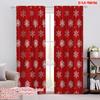 2pcs 2D Flat Printing St Patrick's Day Window Curtains Red Snowflake Festive Design Polyester Without Electricity Spring Party &