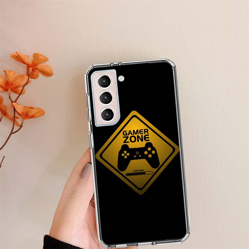 Gamer zone traffic sign Game handle Clear Phone Cases for Samsung S26 Ultra Galaxy S25 Edge S24 S23 FE S21 Plus S20 S22 S10 Cove