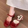 Coarse Heel Round-toe Women's Shoes - New Trendy and Versatile High-heeled Sandals