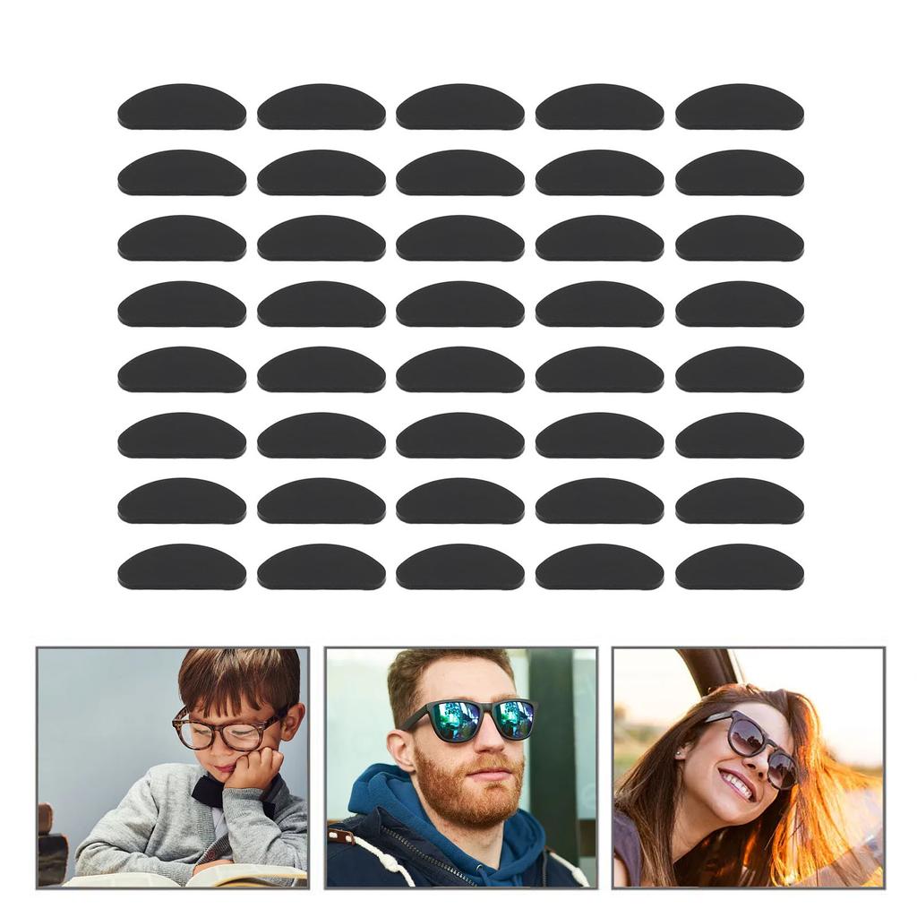 20 Pairs Silicone Eyeglass Nose Pads D Shaped Slip Resistant Adhesive Nose Cushions for All Types Glasses