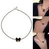 Stylish Bowknot/Heart Pendant Necklace Handmade Beaded Neckchain Bows Ornaments