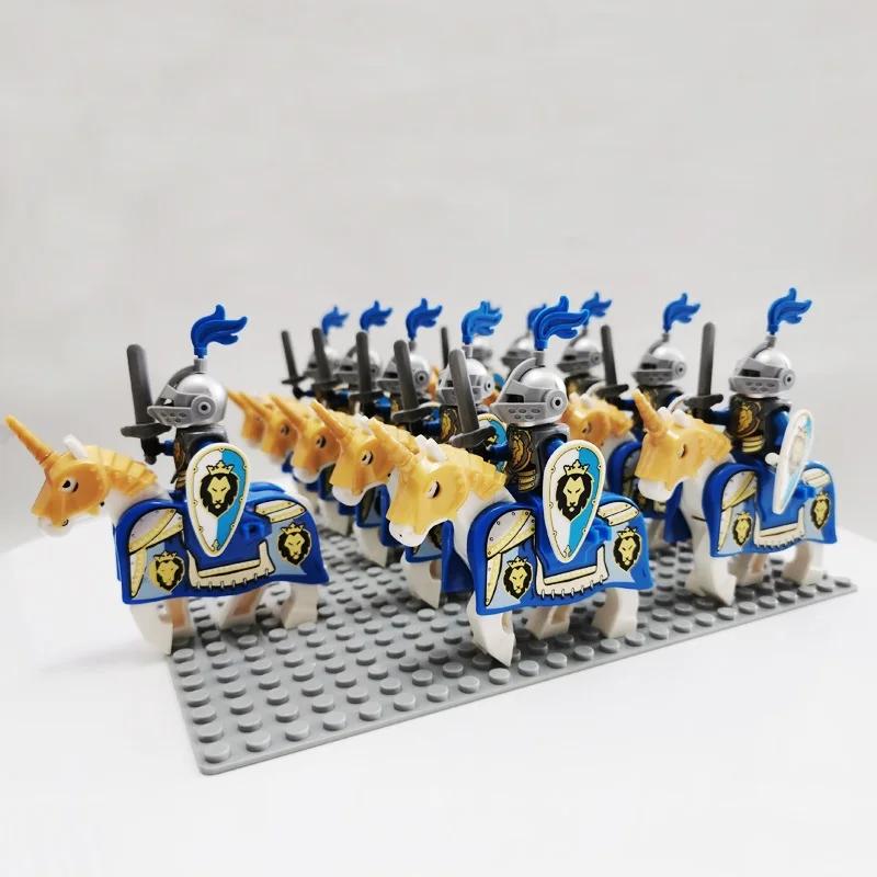 Medieval Roman Dynasty Commander Golden Warrior Spartan Solider Hawk Princess King Dragon Knight War Horse Figure Block Kids  Children Toy