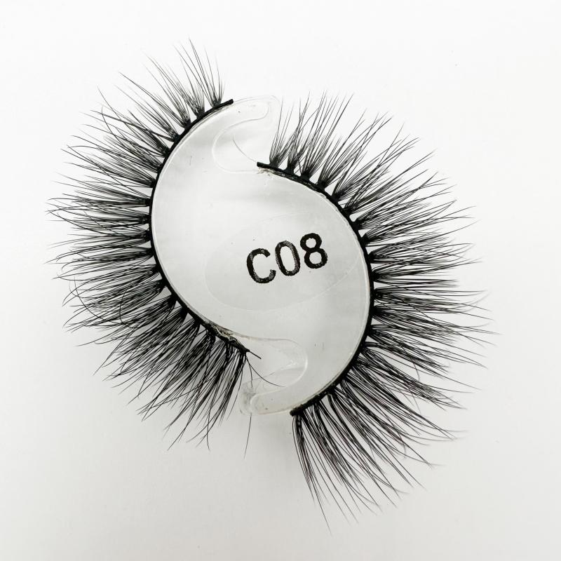 Low Price Glitter Lashes Natural Fluffy Half Lashes Faux Mink Korean Pbt Fiber 10 Pairs 12mm Mink Eyelashes