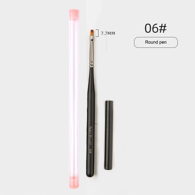 Wooden Handle Nail Drawing Brushes For Manicure Lines Painting Gradient Uv Gel Extension Builder Drawing Pen