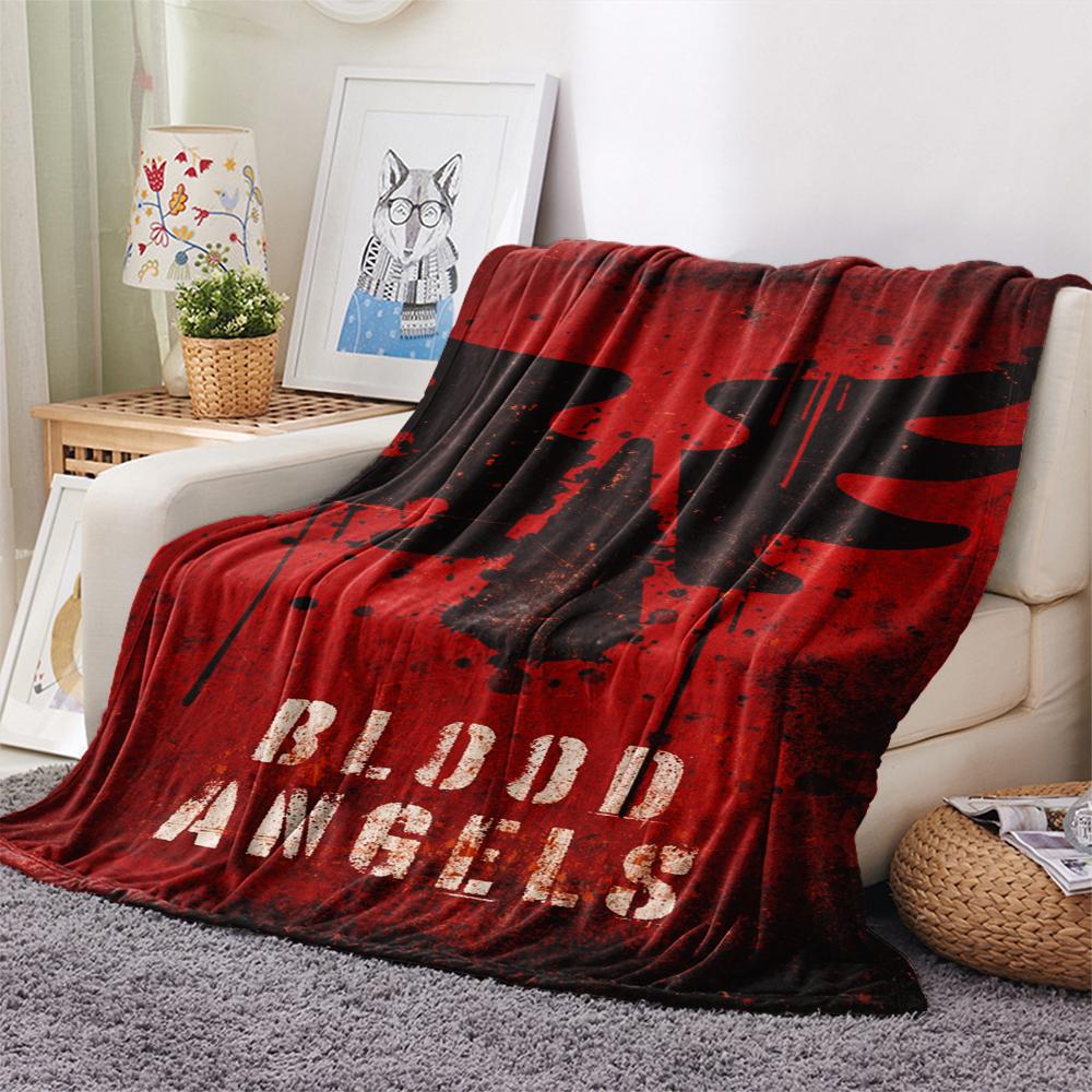 Blood Angels Cool Print Flannel Blanket, High Quality Comfortable for All Seasons, Home Decor, Warmth and Comfort, Perfect for Christmas Gifts10