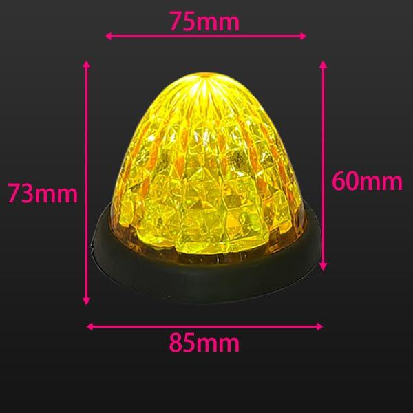 Wellvie Classy Side Marker Set of 24V Color Roadside Marker Lamps for with Crystal Cut Reflectors Lights, 10, LED, Universal, Waterproof, 16-LED,