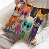 J-Junior S-Super Kitties Office Cushion Pillowcase Car Cushion Cover45X45CM Lumbar Pillowcase Sofa Pillowcover