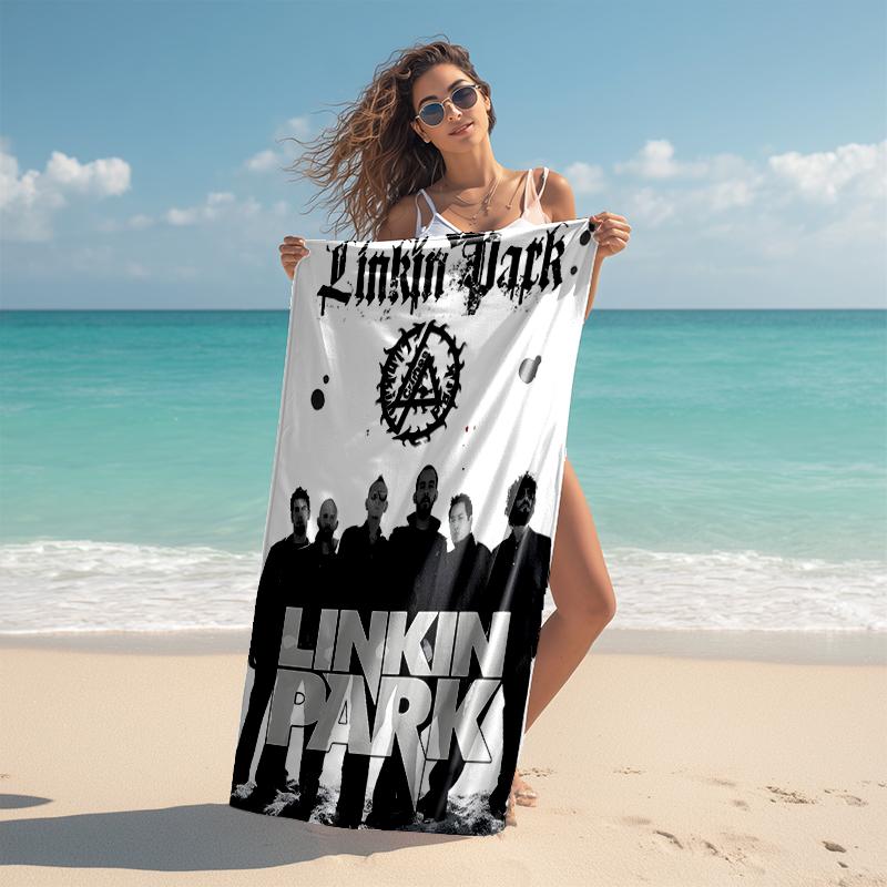 1pc Linkin Park3 Beach Towel, Comfortable and Thick, and Swimming/Bath/Picnic/Camping Towel, Suitable for Seaside Beaches