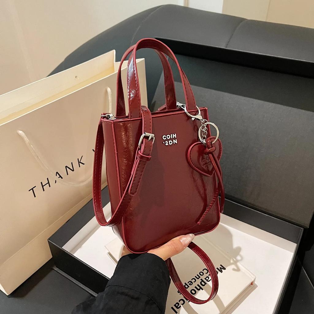 New Trend Korean PU Leather Shoulder Bag Silver Mini Small Square Bag High Quality Purses Women Lady Crossbody Bags Handbag