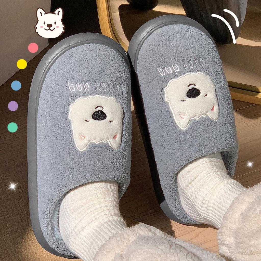 Women's Winter Plush Cotton Slippers - Cute Fruit Design, Cozy Velvet, Thick Sole, Couple-Friendly