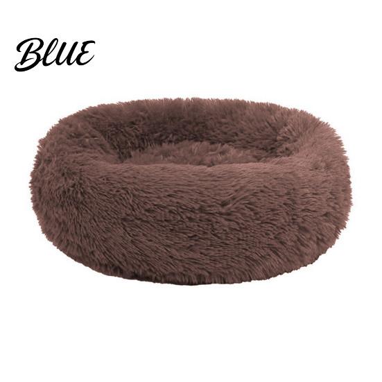 Comfortable Pet Bed Bottom Fluffy Soft Nest Washable Round Calming Dog with Non-slip Plush Faux