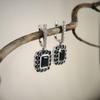 Silver Earrings with Natural Sapphire 10.745ct, Cubic Zirconia (2180296)
