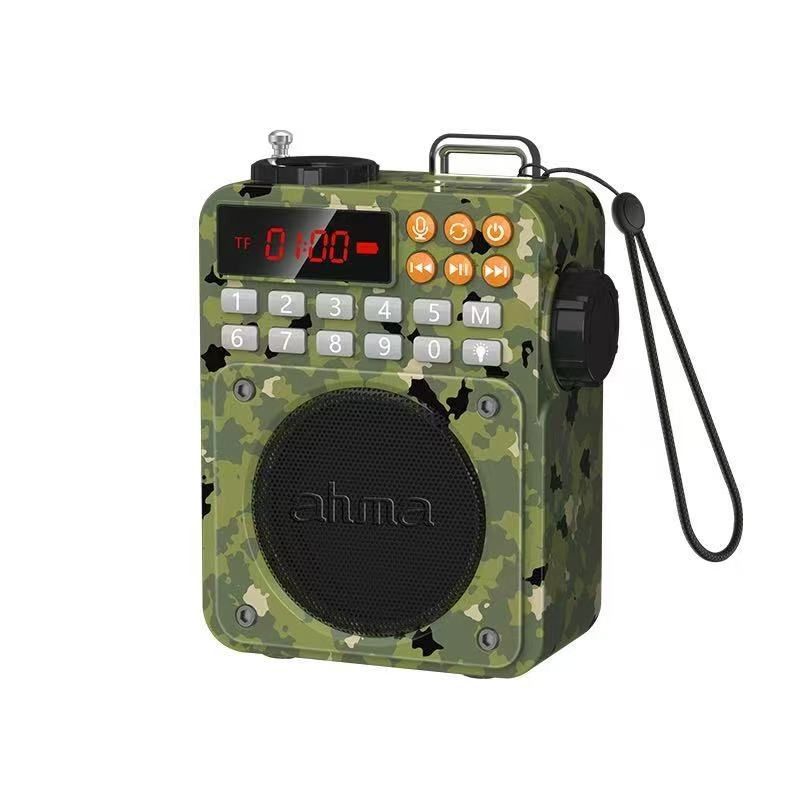 

Outdoor Wireless Bluetooth Speaker LED Flashlight Heavy Bass Soundbar Music Player with LED Display Support FM Radio Recording камуфляжний