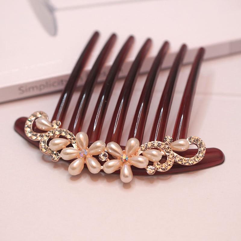 Small Size 7 Teeth Insert Comb Clip Women Hair Styling Hairpins Women Headwear Jewelry Bangs Broken Hair Comb Clip Girls Gifts