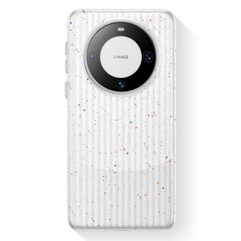 Huawei Mate70 Color-blocking Ink-splashing Phone Case with Matte Corrugated Pattern P70Pro+ Grating Magnetic Suction Protective Case