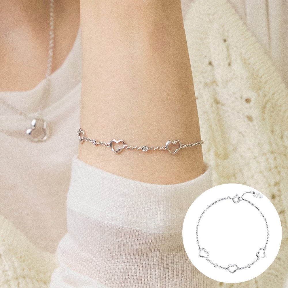 

[Rosemont] Silver Trinity Bracelet Deer Heart Ra25C05T