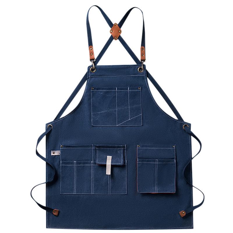Cross-Border E-commerce Multi-Purpose Thick Canvas Apron for Kitchen, Painting, and Cooking with Custom Logo