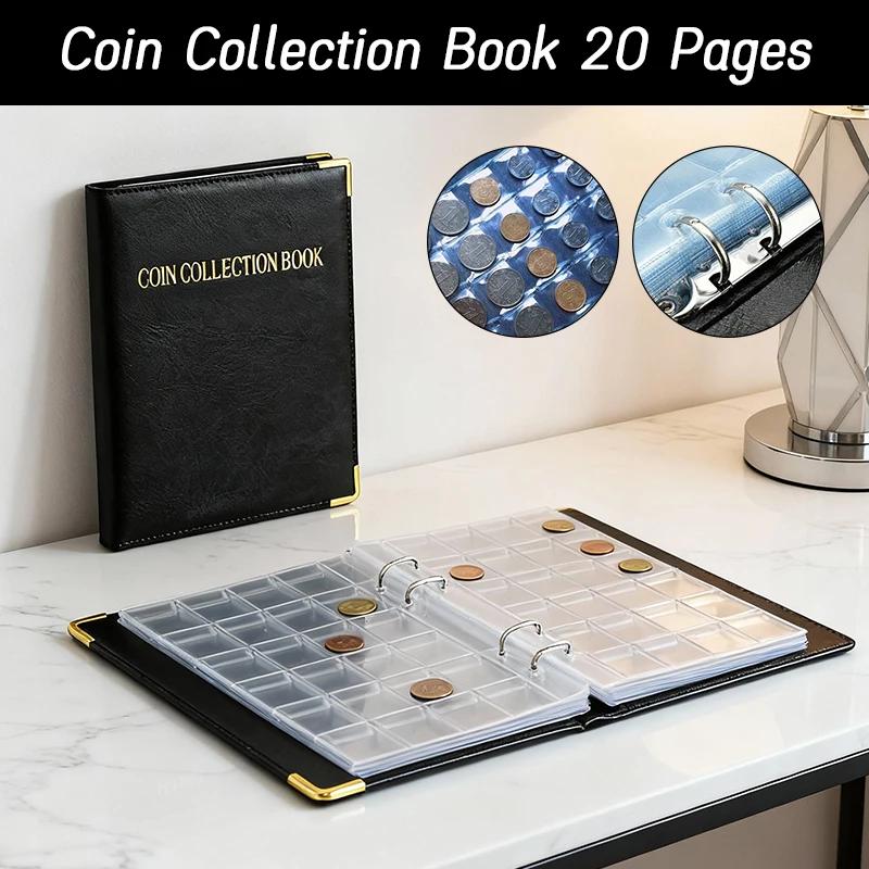 480/240/120 Pockets Coin Collection Book 20/10 Pages Coin Collection Holder Album Commemorative Coin Organizer Storage 40/30Mm