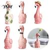 Cute Animal Shape Vase Resin Flamingo Decorative Vase, Pink Flower Holder Figurine, Hand Painted Figurine Tabletop Ornament for Dried Artificial