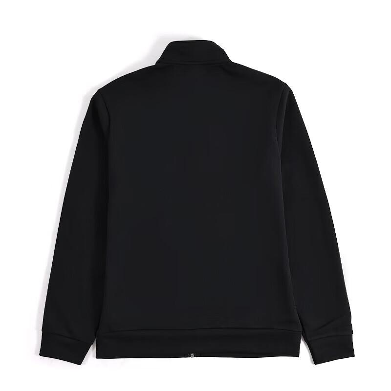 Li Ning Solid Color Running Stand Collar Zipper Cardigan Sweatshirt Elastic Waist Cuffed Warm Long Pants Casual Set Women sets Black AWDTD93-2-TZN